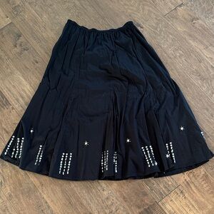 Style & Co. Black A-Line Skirt with Silver Accents